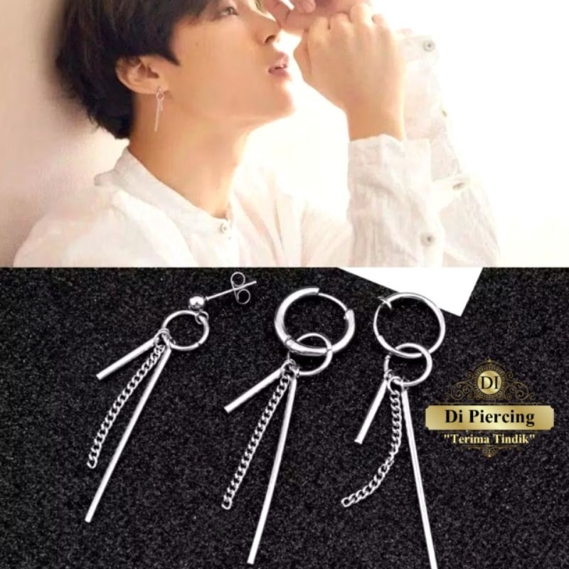 [Bayar Di Tempat]Anting Tusuk Model Rumbai Panjang Gaya Korea untuk Pria/Anting Viral/Anting Hits