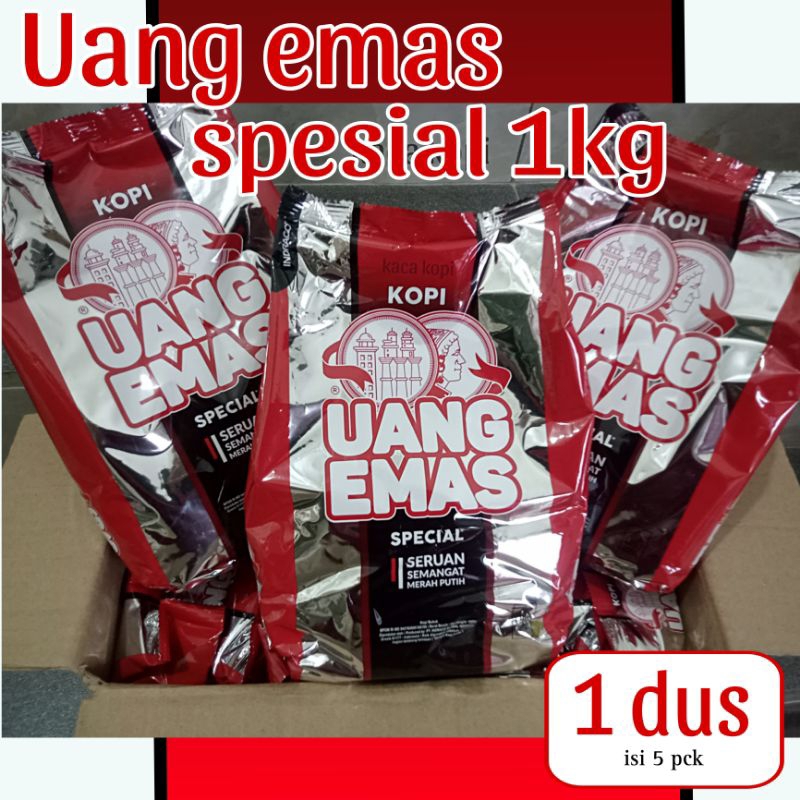 

1 KARDUS Kopi Bubuk Uang Emas Spesial Uk. 1 KG / 1000 gr gram