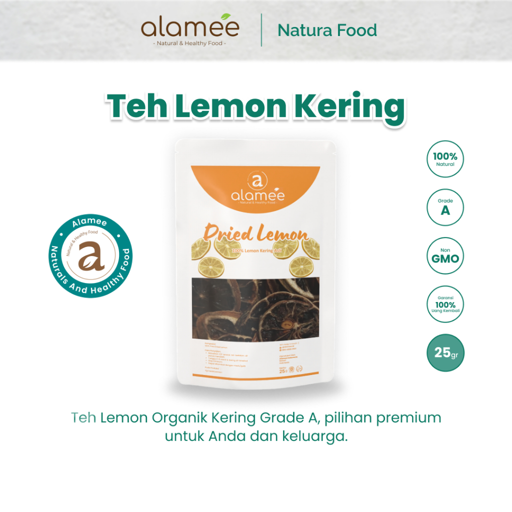 

ALAMEE Lemon Slice Tea Dried Kering Teh Herbal Iris Organik Minuman Herbal Premium 25gr