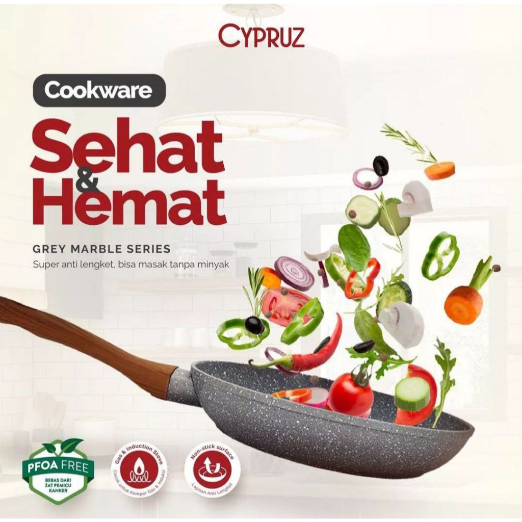 Cypruz Marbel Cookware set (Panci Anti Lengket)