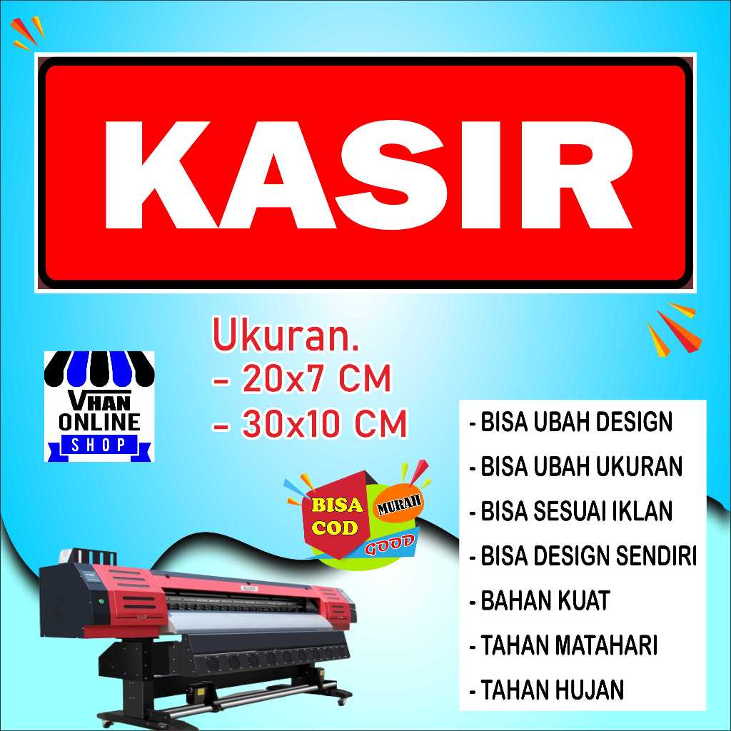 

Cetak Sticker Tempelan Untuk Di Kasir Bahan Cerah Merah