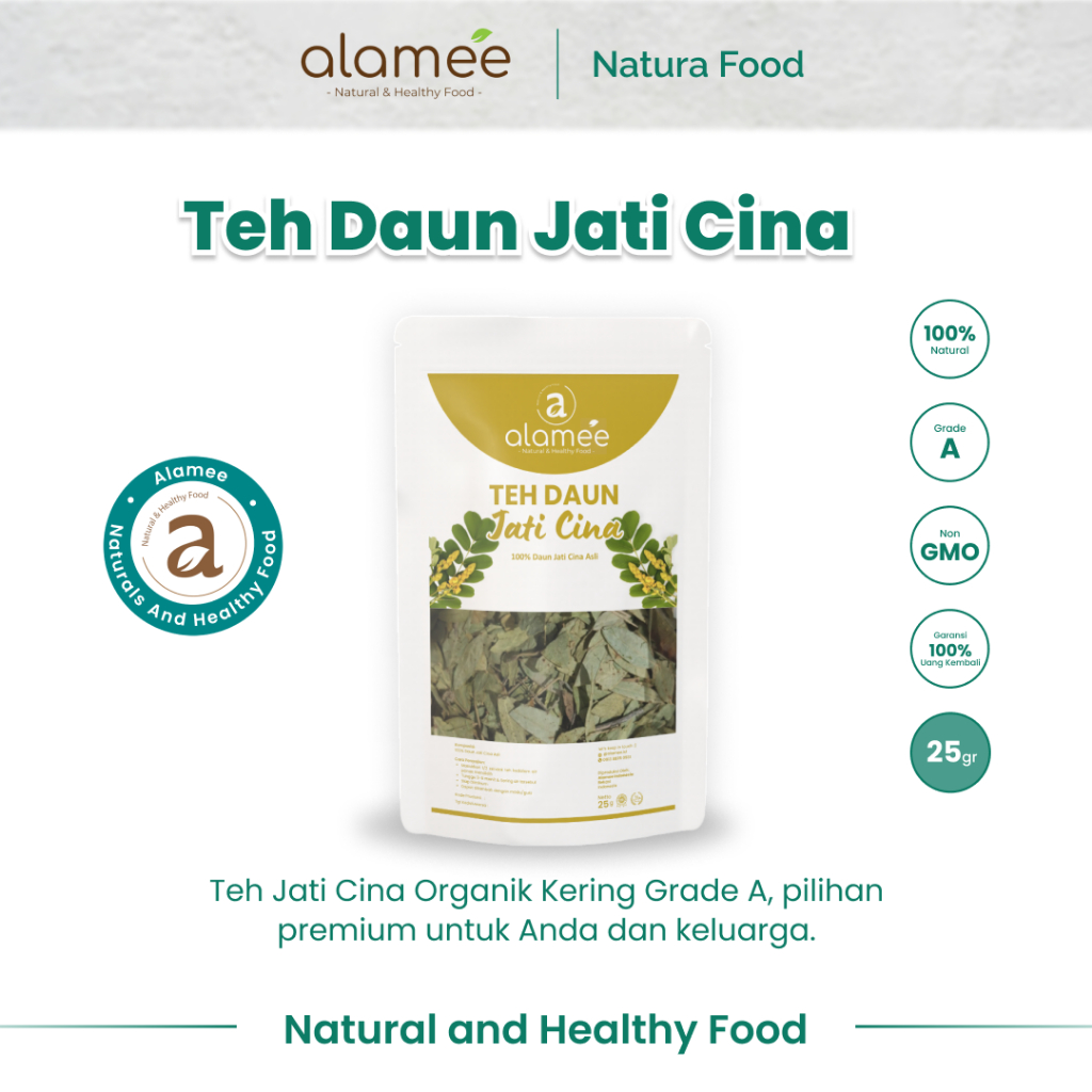 

ALAMEE Senna Leaf Tea Teh Daun Jati Cina Herbal Alami Organik Dried Flower Premium 25gr