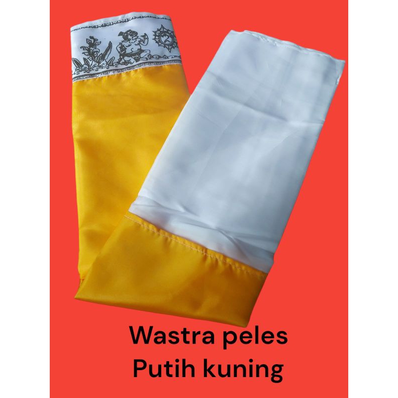 Wastra pelinggih putih kuning /kain peles