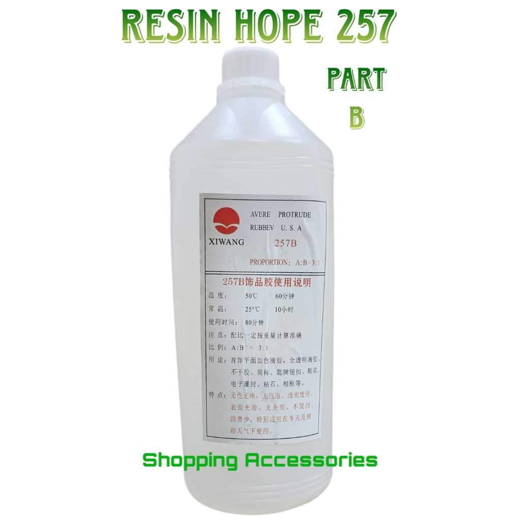 

Resin bening HOPE keras -HOPE 257 part B katalis saja - 1 kg
