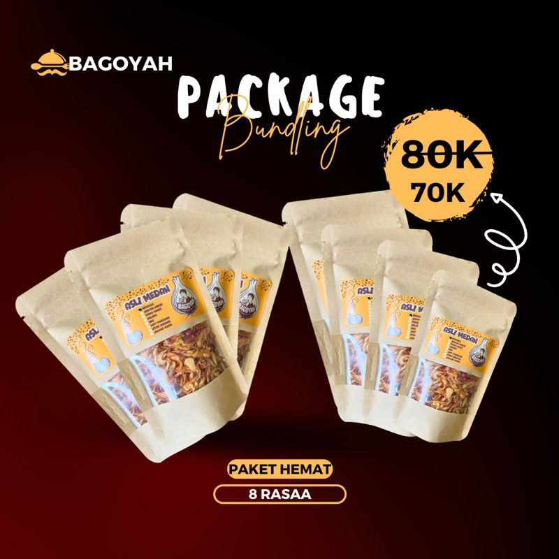 

Bagoyah Bawang Goreng kunyah Paket Bunding Hemat ASLI Medan 8 Rasa Asa