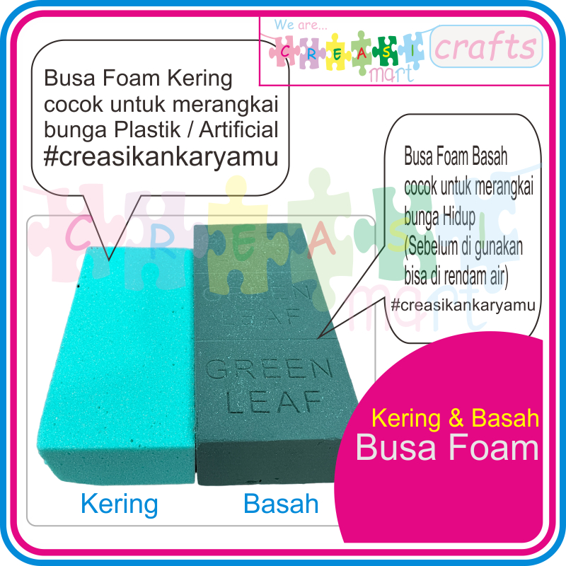 Gabus Bunga / Busa Foam / OASIS Kering & Basah untuk Merangkai Bunga