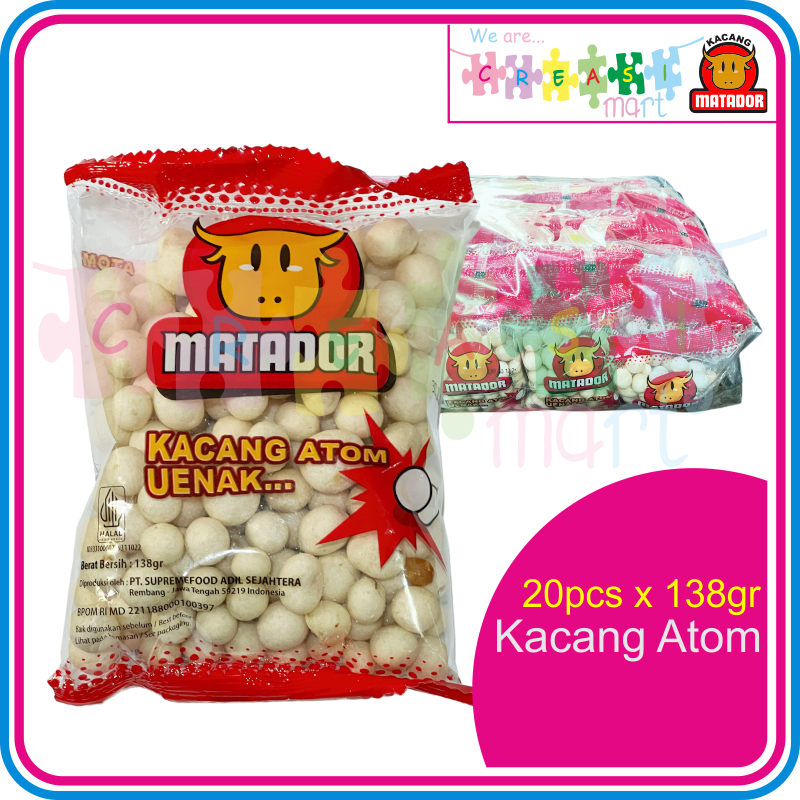 

Matador Kacang Atom / Sukro Pak 20pcs x 138gram 100% Uenakk Original Khas Rembang Jawa Tengah