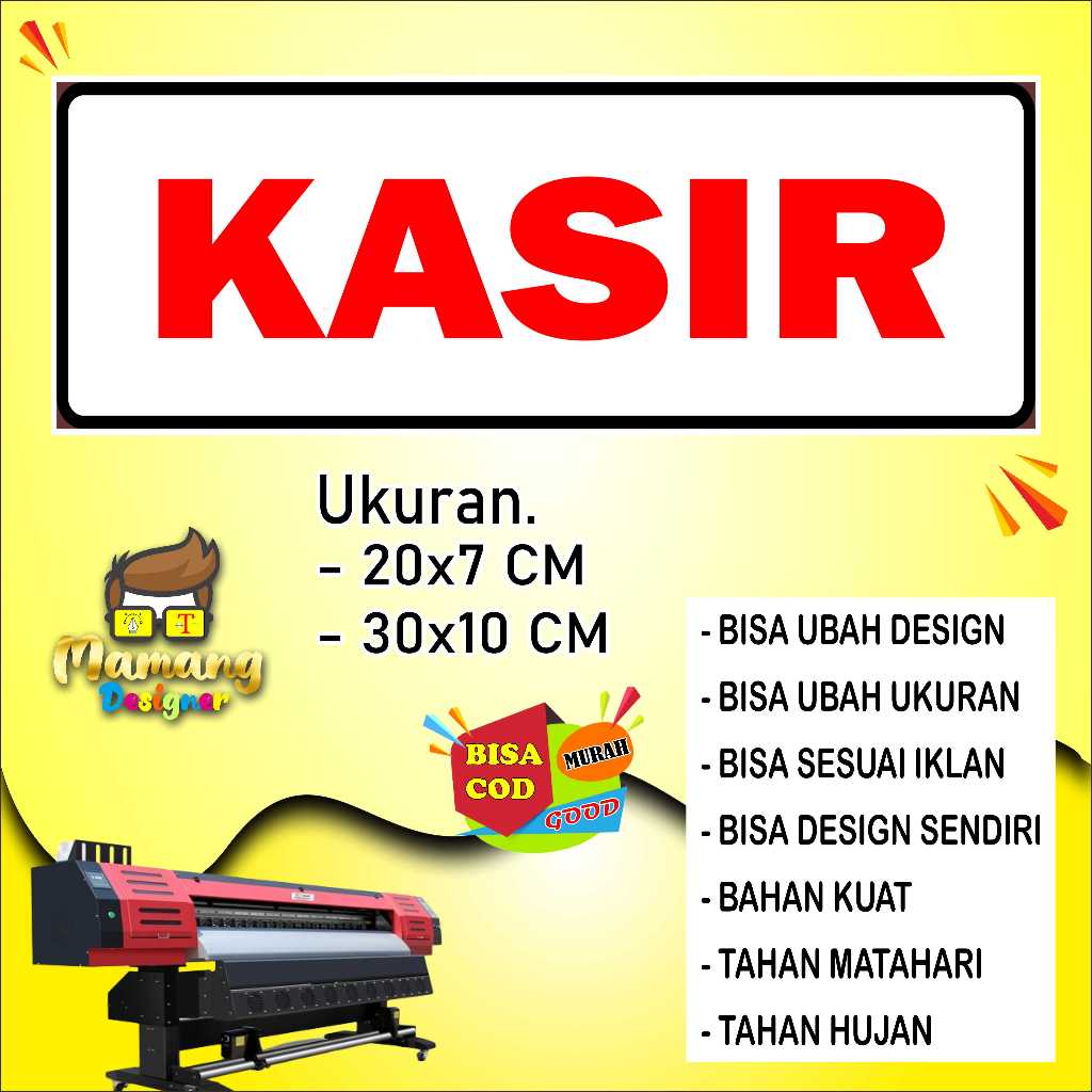 

Sticker Tempelan Untuk Di Depan Kasir Bahan Tahan Air Biru