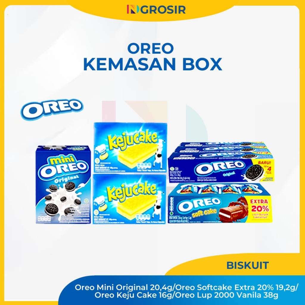 

Biskuit Oreo Mini Original/Oreo Softcake/Oreo Keju Cake/Oreo Lup Vanila 1 Box