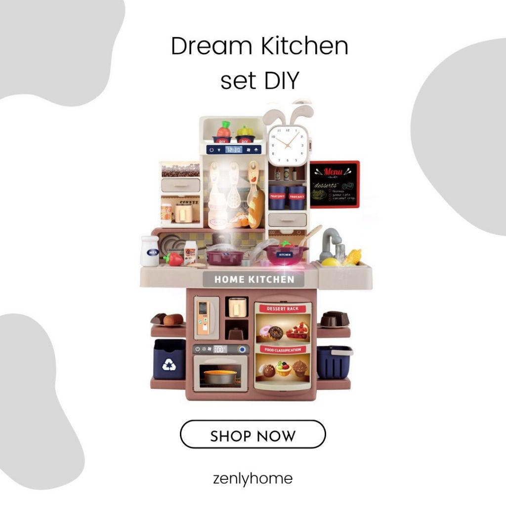 ZEN 081 - Mainan Dream Kitchen DIY JUMBO  / mainan kitchen anak / mainan dapur bisa keluar air dan u