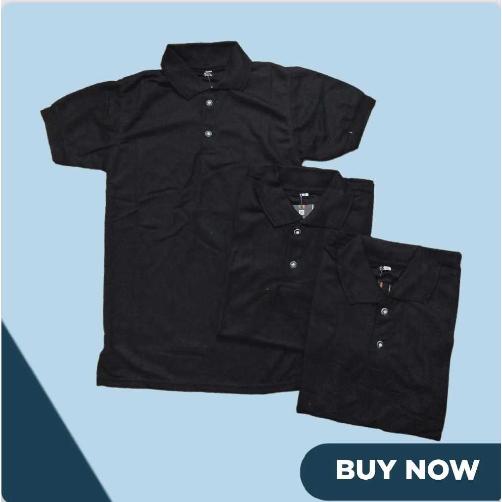 Kaos Kerah Pria Dewasa Atasan Kerah Lengan Pendek Khusus Hitam Bahan Premium Kaos MXC