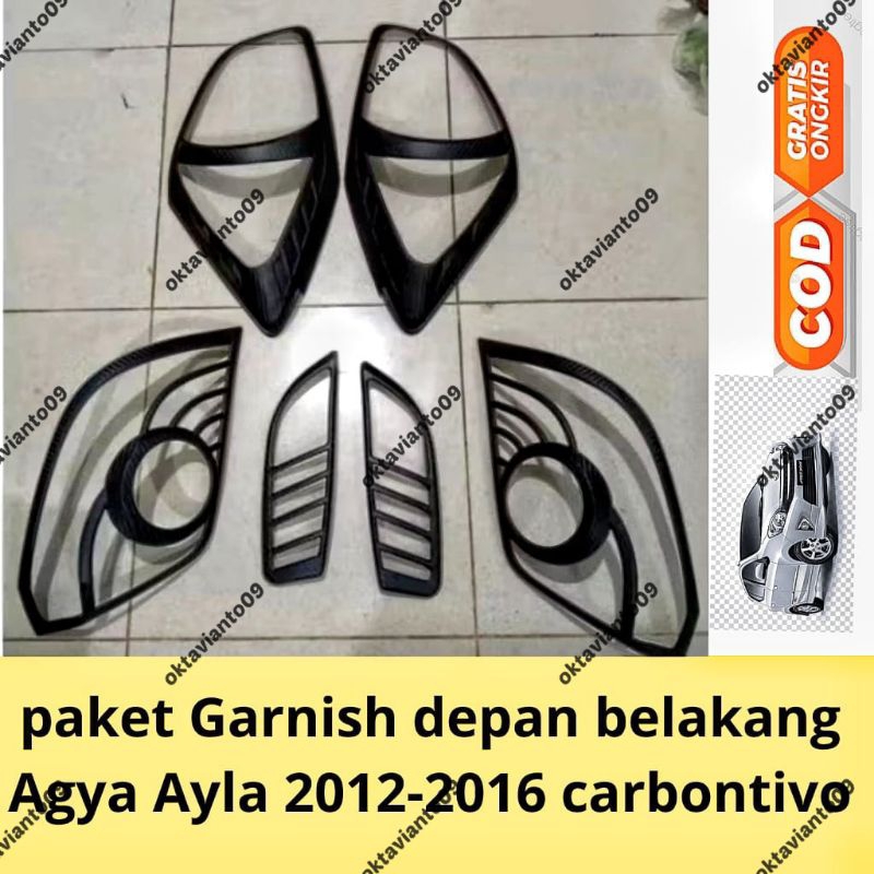 paket garnish depan belakang reflektor Agya Ayla 2013 2014 2015 2016 carbontivo