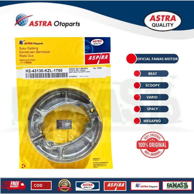 kampas rem belakang beat Vario Scoopy Aspira original