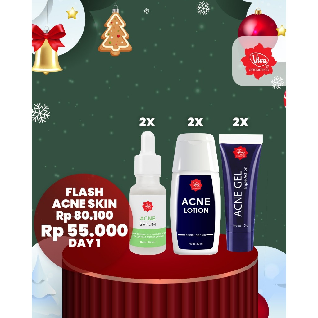 Paket 2 Viva Acne Gel, 2 Viva Acne Lotion, 2 Viva Acne Serum Viva Cosmetics