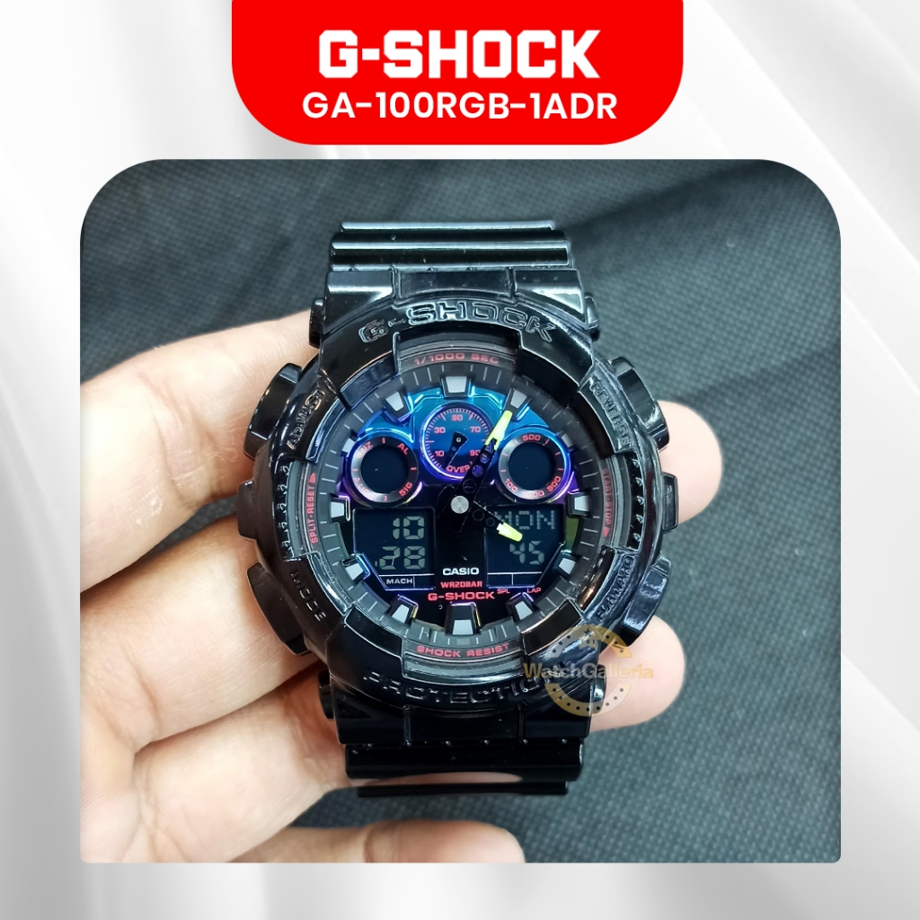 Jam Tangan Casio G-Shock GA-100RGB-1ADR GA-100RGB-1 GA-100RGB Original Resmi