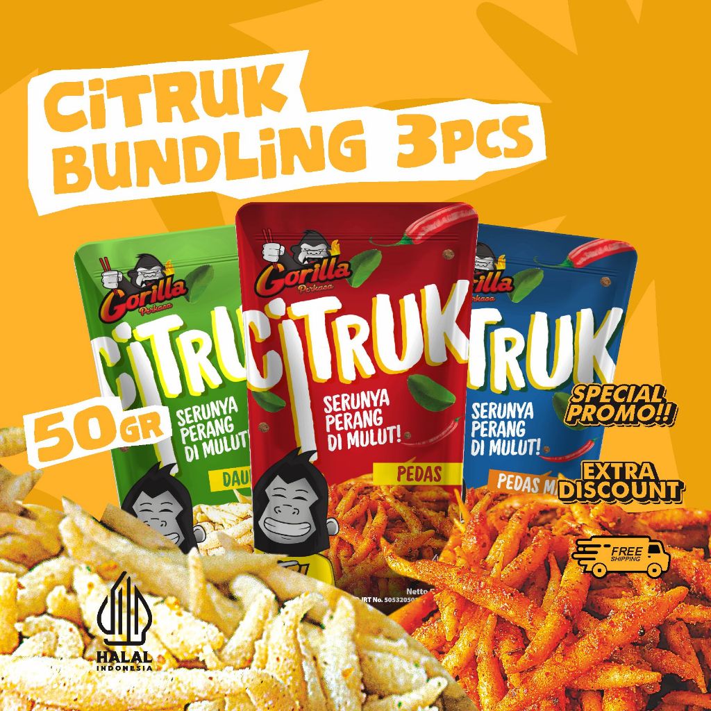 

Bundling Citruk 50gr 3pcs - Makanan Ringan- Snack Pedas