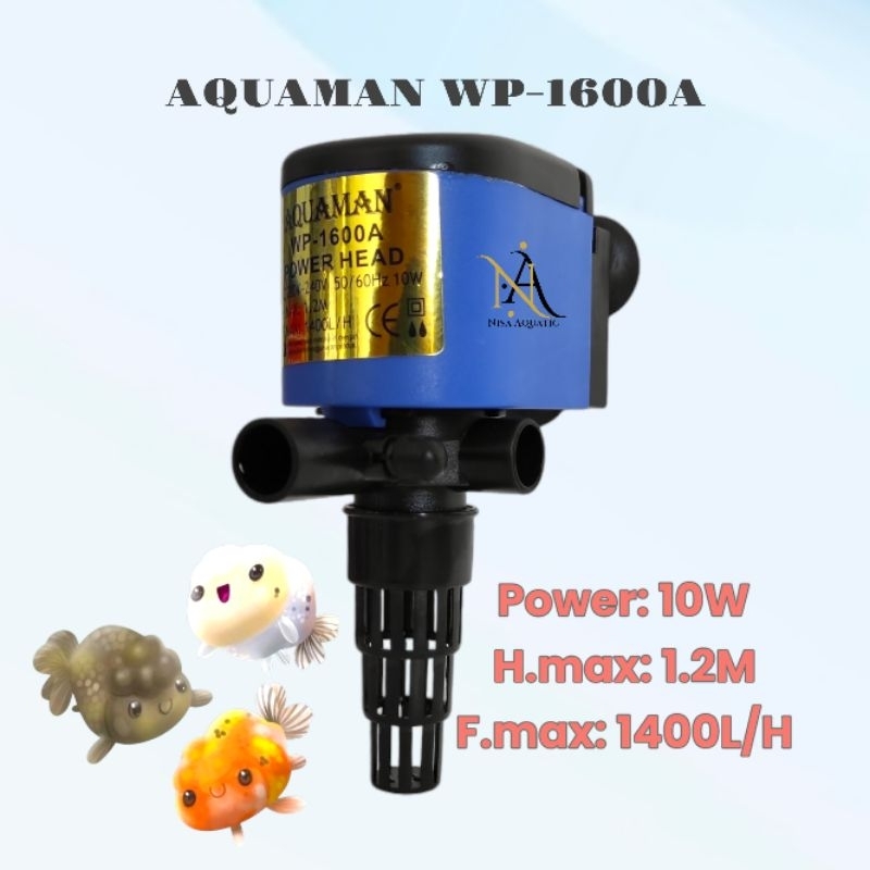 Pompa celup filter air Aquaman 1600 pompa celup aquarium kolam hidroponok PH