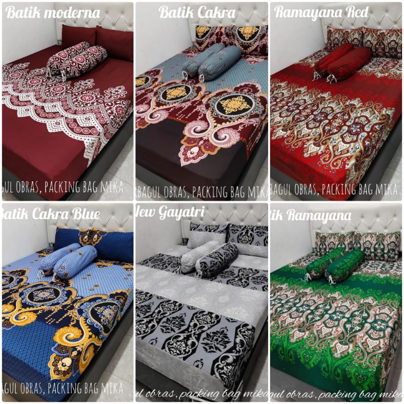 SPREI MOTIF BATIK KARET SUDUT HOMEMADE MOTIF BATIK DAUN OSAKA ROYAL