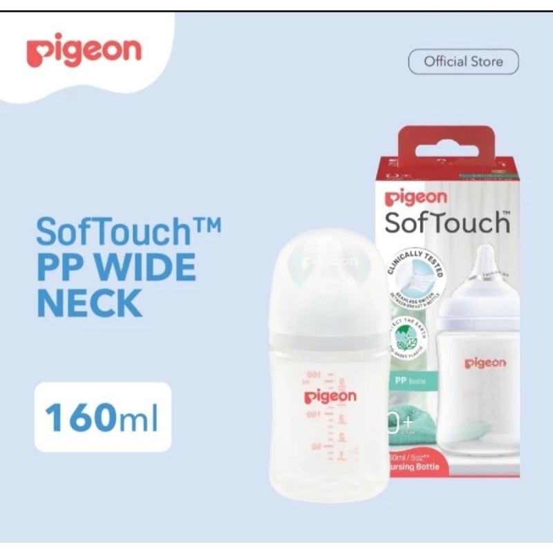PIGEON Botol Susu Wide Neck 160ml Newborn Baby Bottle SofTouch Nipple Peristaltic Plus / Botol Susu 