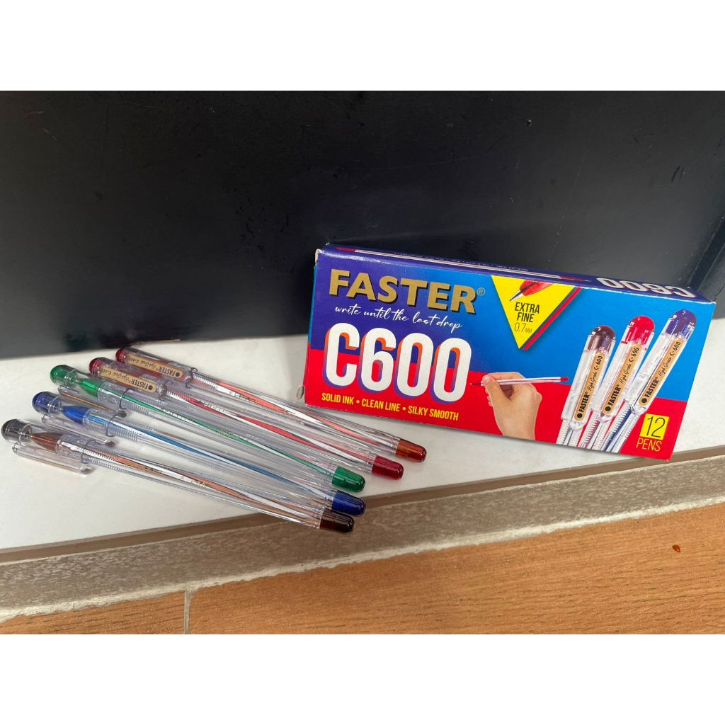 

{1 Lusin 12pcs} Faster Pulpen C600 Extra Fine 0.7mm HITAM / Pulpen Faster - per pack