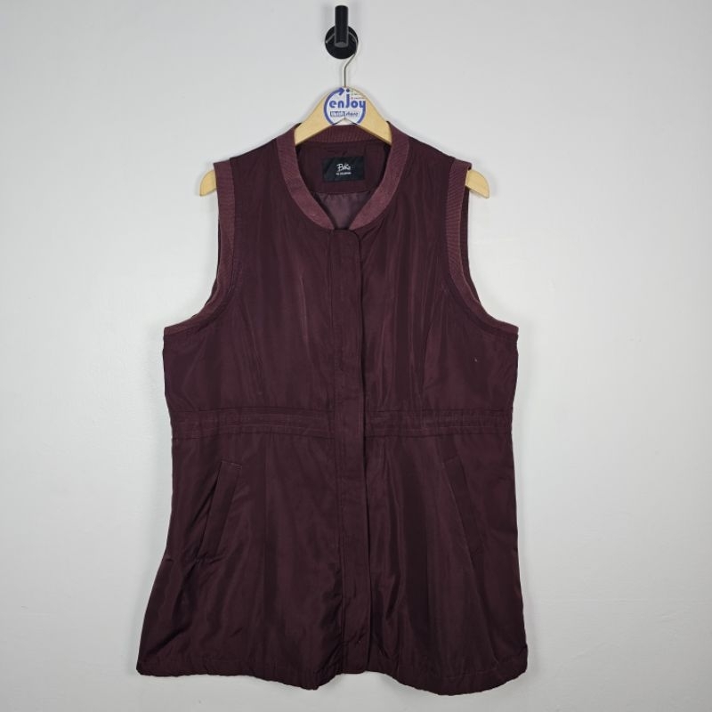 plain parka vest rompi fashion wanita panjang parasut second preloved