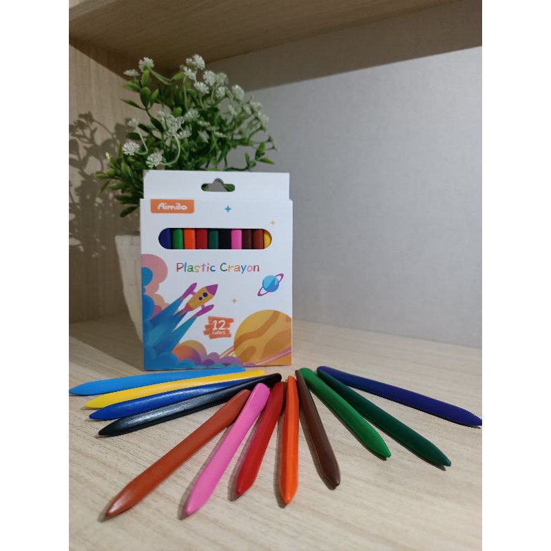 

Crayon set krayon plastik 12 warna