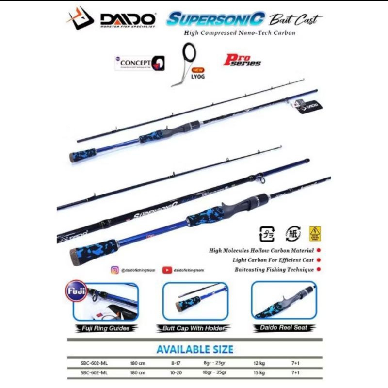JORAN PANCING DAIDO SUPERSONIC PRO BAITCAST CARBON 180CM | JORAN PANCING DAIDO BC | JORAN DAIDO BC |