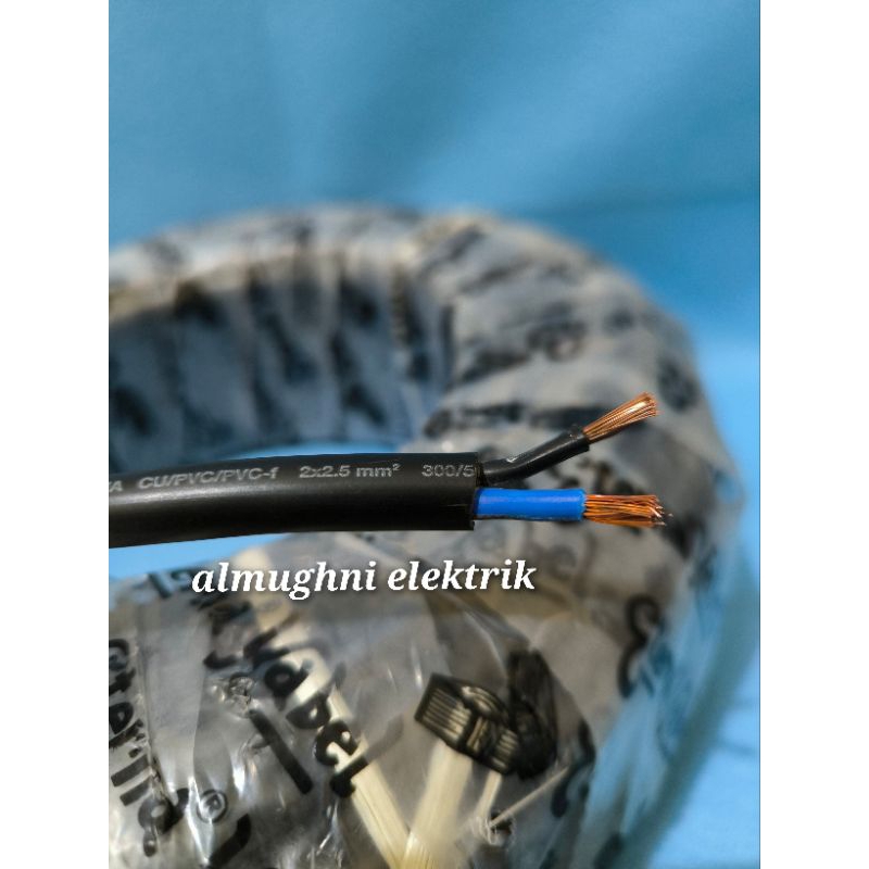 (1 meter) kabel ETERNA NYYHY 2 x 2,5 kabel serabut Eterna