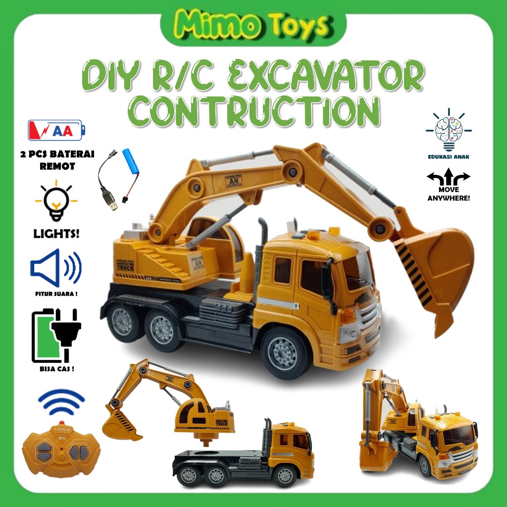 MAINAN ANAK MAINAN MOBIL REMOTE CONTROL TRUCK KONTRUKSI EXCAVATOR DIY - RC TRUCK EXCAVATOR MAINAN RC