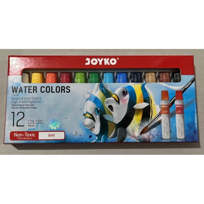 

Joyko Water Colors Cat Air 12 Warna Non-Toxic 6ml