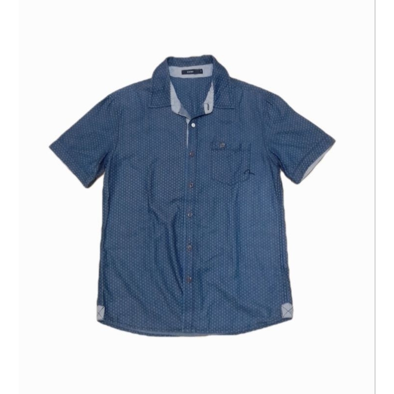 Kemeja Lengan Pendek Evisu Navy Unisex Second