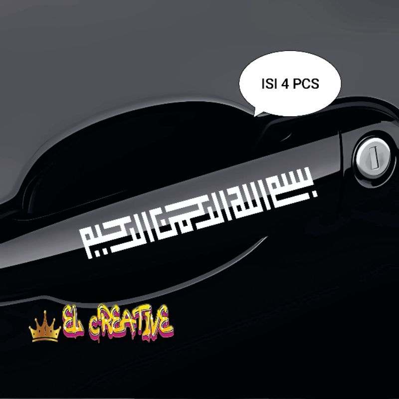 sticker stiker handle pintu mobil stiker bismillah stiker bismillah  variasi mobil