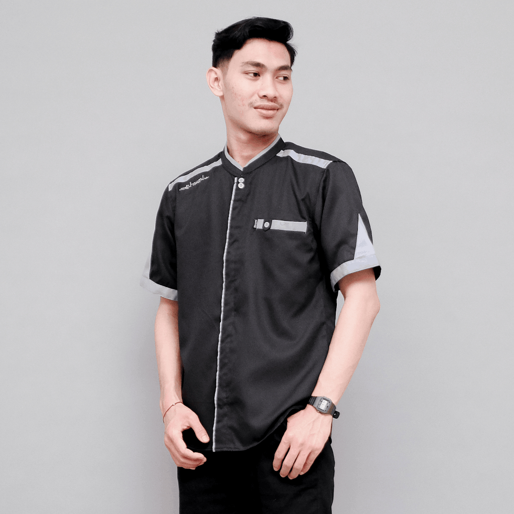 Baju Koko Pria El Rumi Lengan Pendek Motif Yisunsin