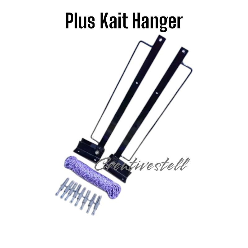 SHp2 Jemuran Lipat Dinding + Tambang 10meter Alat Jemur loundry praktis free baud