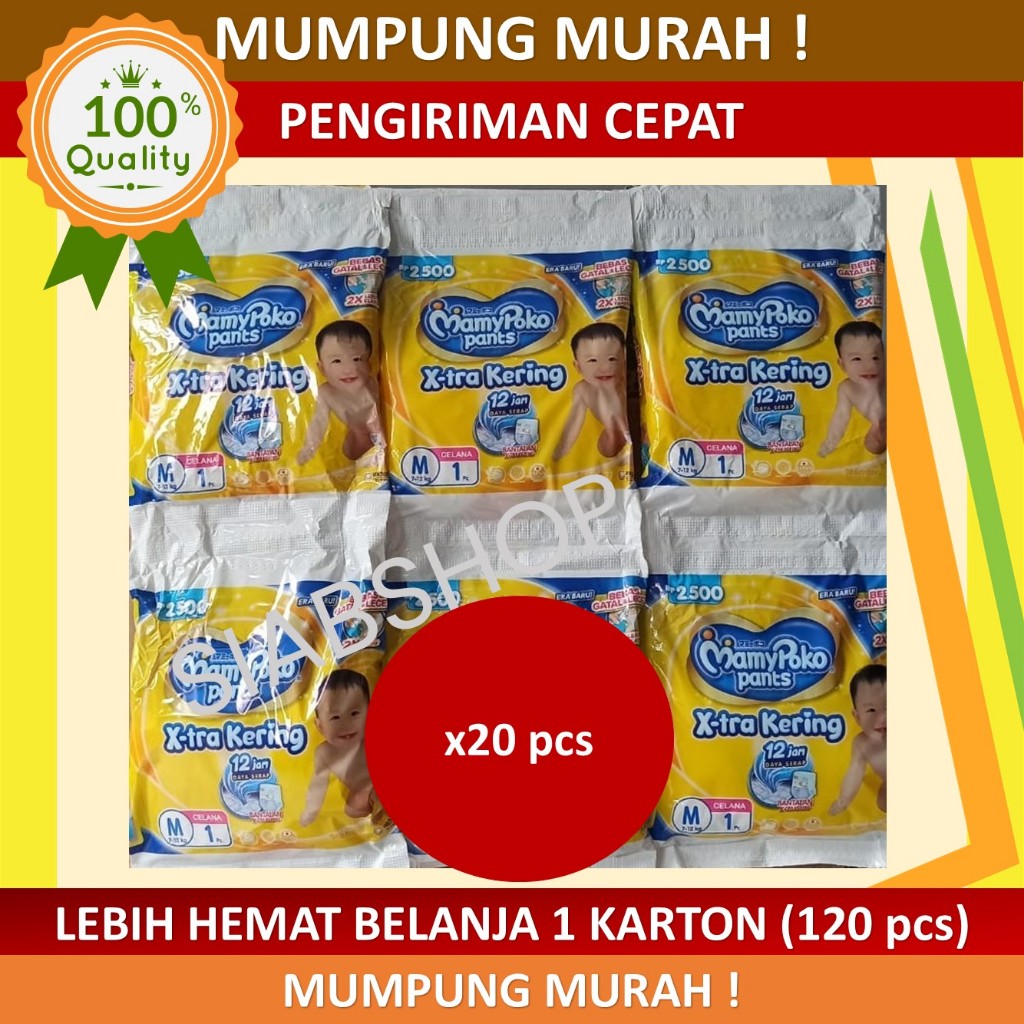 Mamypoko Popok Celana Renceng Xtra Kering isi 20 pcs ukuran S M L XL XXL
