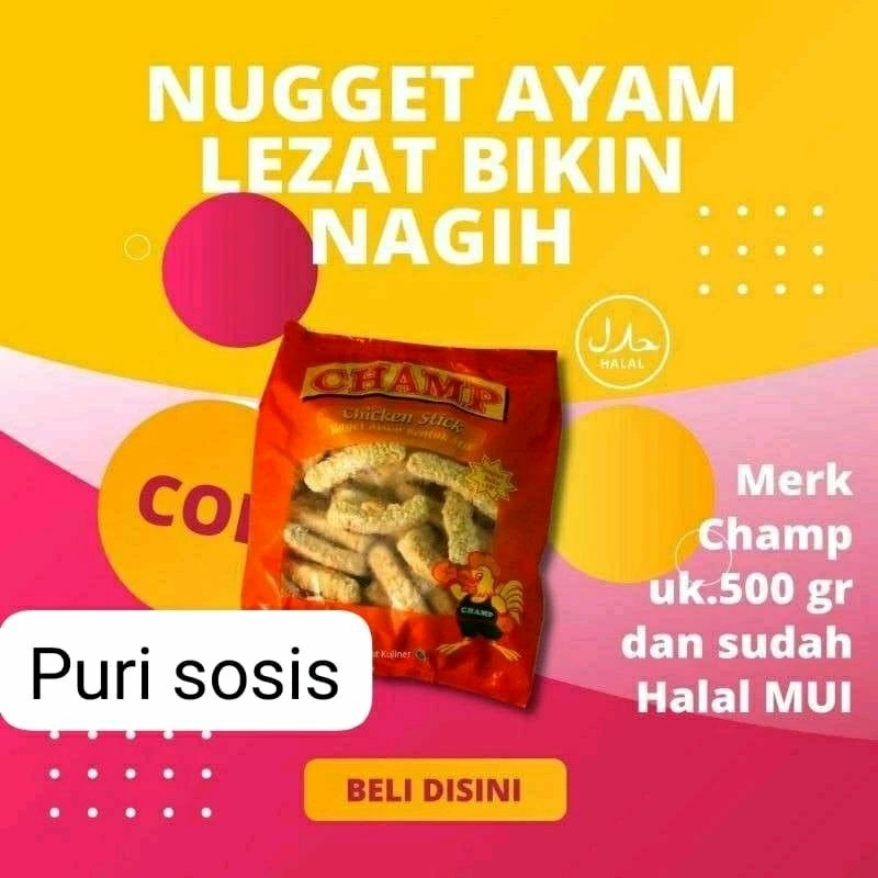 

Champ Makanan Nagget ayam Uk.500 gr dan Sudah Halal MUI