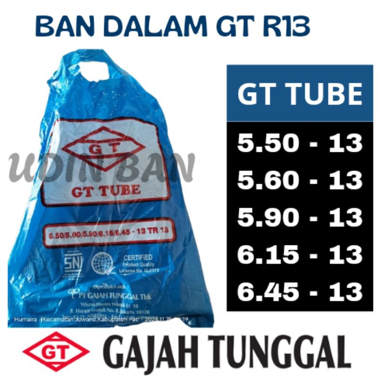 Ban Dalam Mobil  GT Gajah Tunggal Ring 13