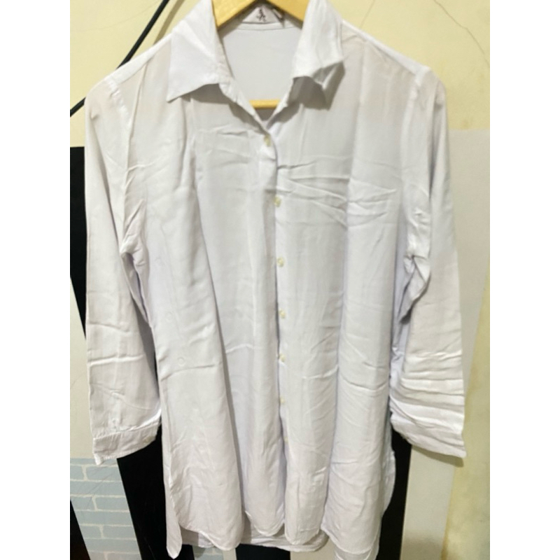 kemeja tunik putih rayon premium