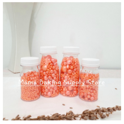 

Edible Sprinkle MIX PEARL ORANGE Mutiara Oren Topping Decor -+100 g