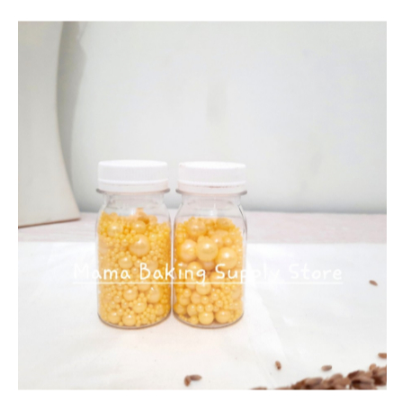 

Edible Sprinkle MIX PEARL YELLOW Mutiara Kuning Topping Decor -+50 g