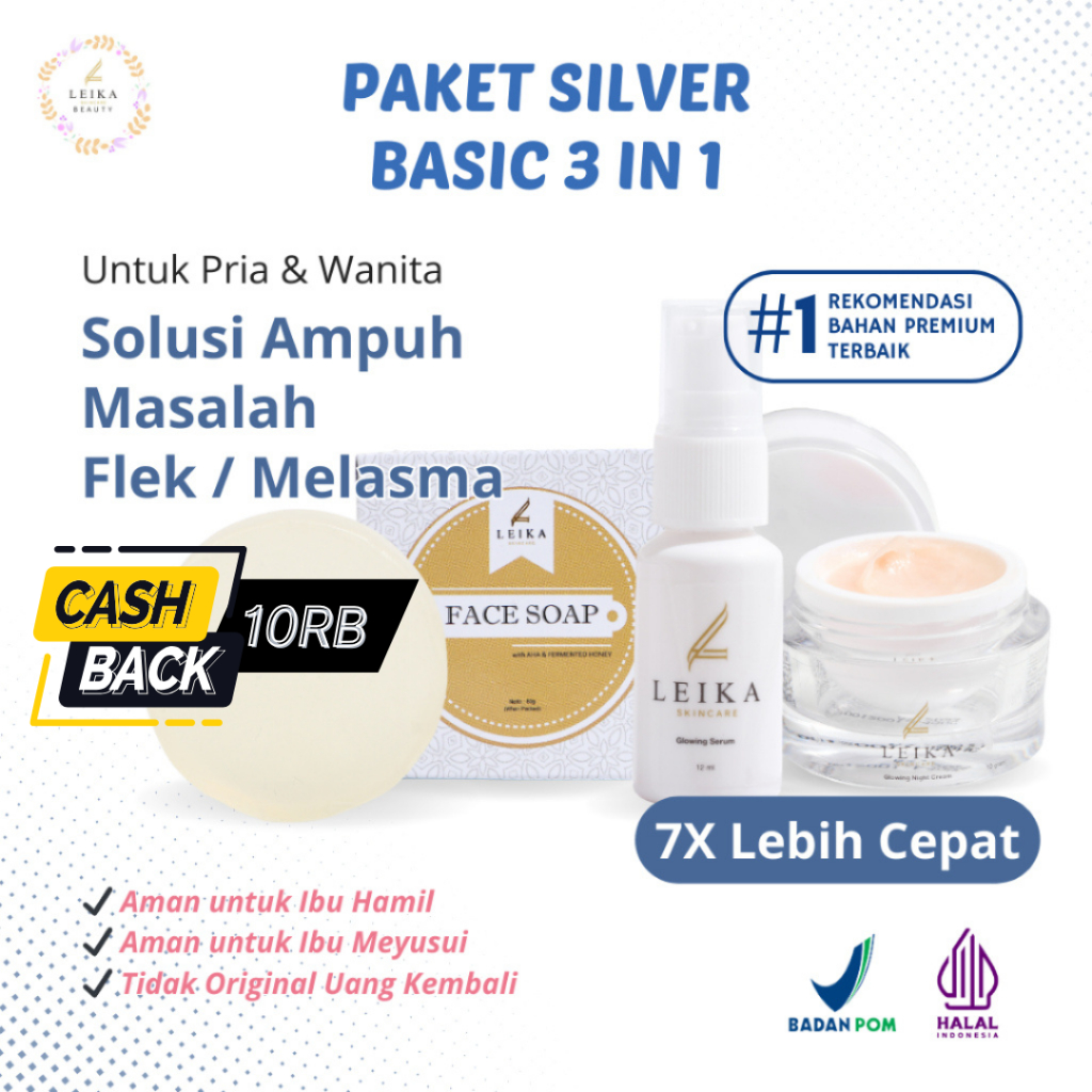 Paket 3 IN 1 Leika Skincare Serum Flek Tebal Krim Flek Hitam Penghilang Flek Hitam Sabun Flek Hitam