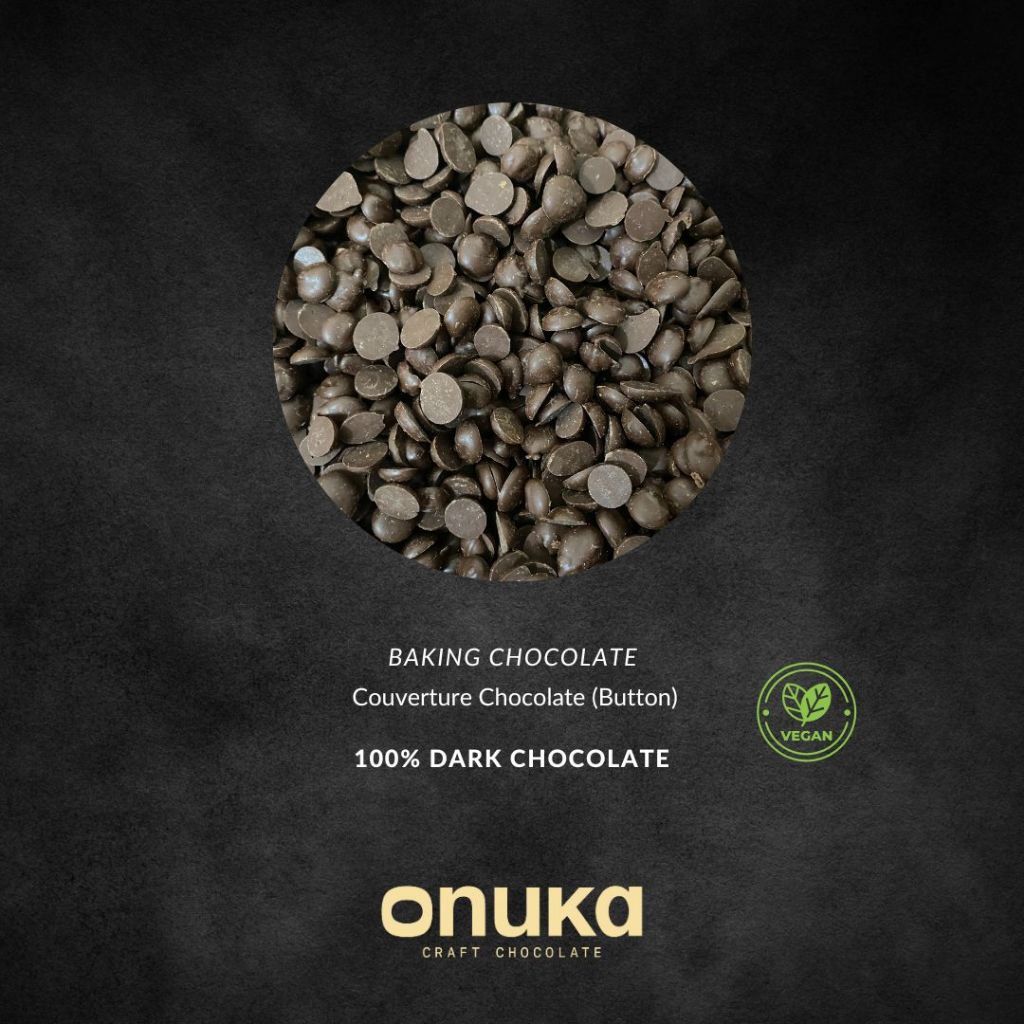 Onuka 100% Dark Baking Couverture Chocolate 1Kg Sugar Free / Coklat Kovertur Hitam Bebas Gula / Cokl