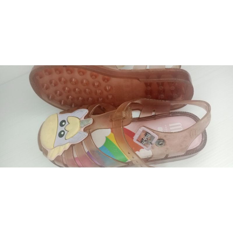sandal sepatu anak size 31 unicorn rainbow mel issa original Preloved bekas bagus seperti baru