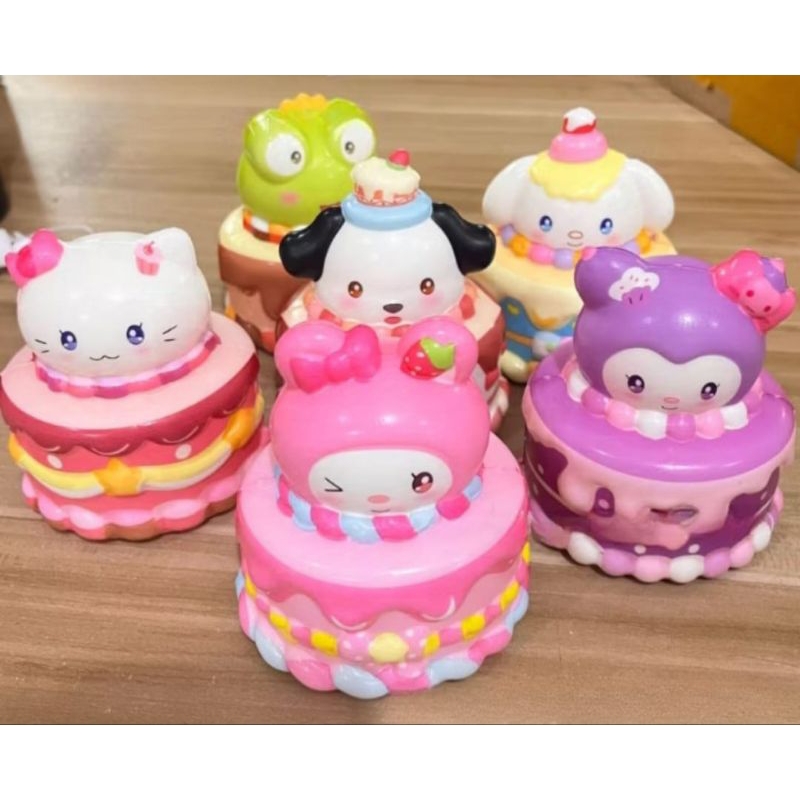 squishy kue ultah motif Sanrio viral model terbaru soft dan sllow
