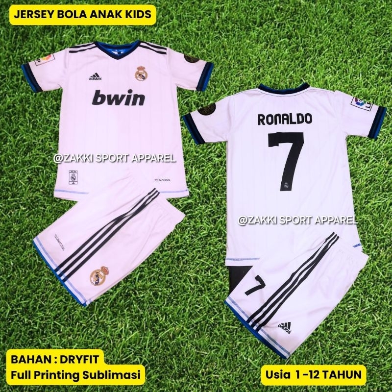 jersey anak madrid Retro 2012-2013 | Setelan Anak madrid | jersey bola anak | jersey Ronaldo anak | 