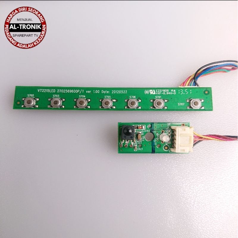 SENSOR REMOT DAN TOMBOL TV LED POLYTRON 19 INCH PLD 19D253 REMOTE IR RECEIVER MANUAL KEY PAD PLD19D2