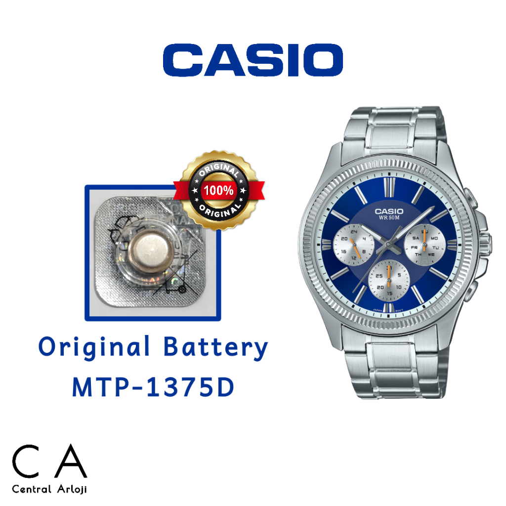 Baterai Jam Tangan Casio MTP-1375D Original