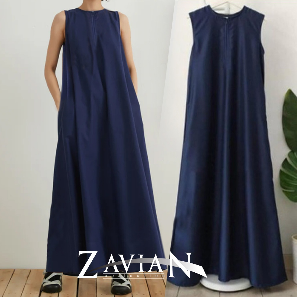 (Bisa COD) Inner Dress Maxi Abaya wanita jumbo tanpa lengan wolfis premium / Inner Dress Gamis Maxi 