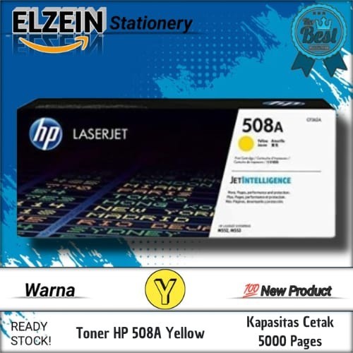Cartridge Toner Laserjet HP 508A (CF362A) Yellow Printer LaserJet Enterprise M552dn, M553dn, M553n, 