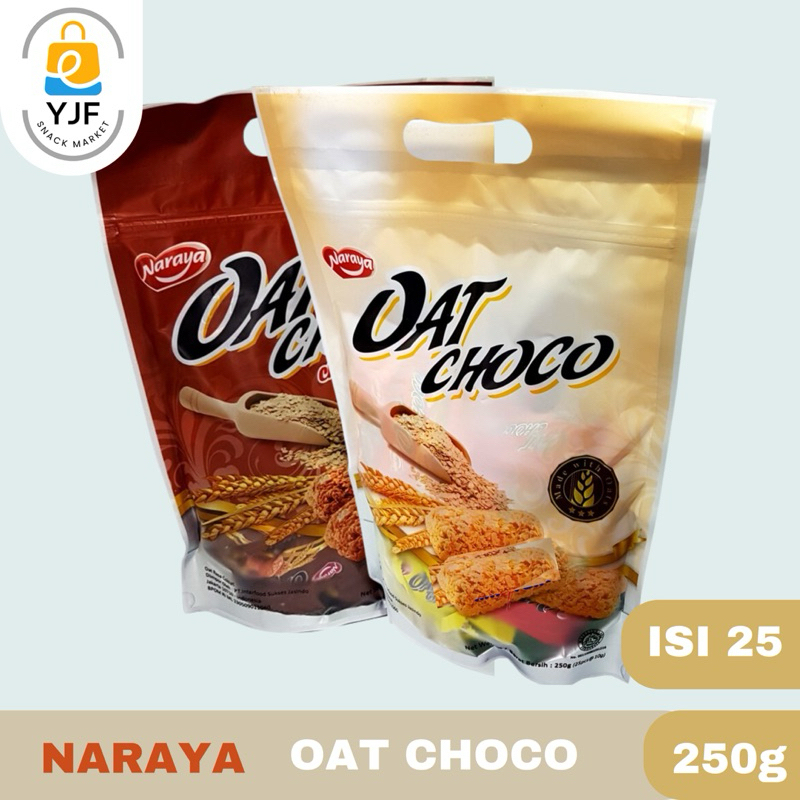 

Naraya Oat Choco / Sereal Gandum / Cemilan Snack Sereal Coklat Gandum isi 25pc - 250g